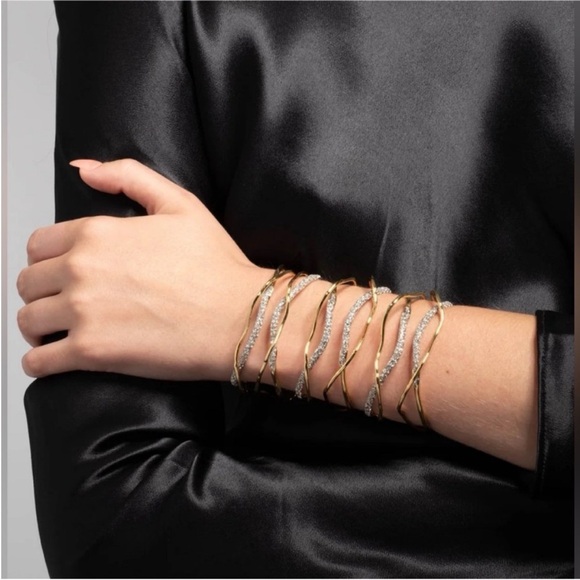ALEXIS BITTAR • Solanales Gold Silver Crystal Cuff Bracelet - Picture 12 of 16